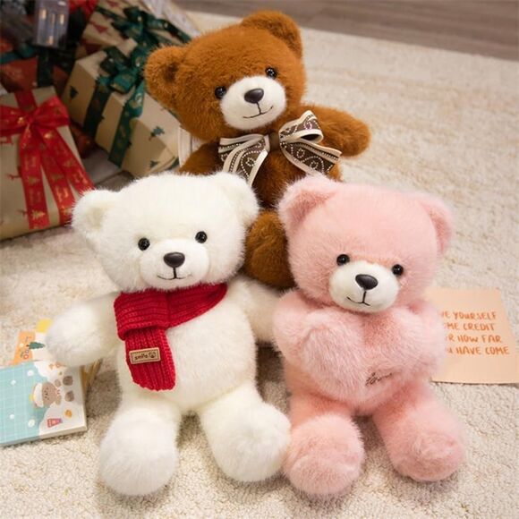 Teddy Bear Plush Toy with Scarf Soft Cuddly Stuffed Animal Gift for Kids 12 Inch - Picture 4 of 4